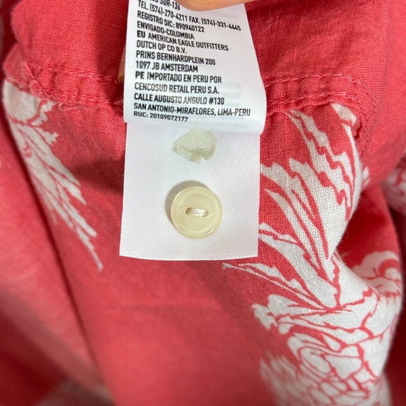 American Eagle Pineapple Camp Shirt 2X Novelty Preppy Tropical Beach‎ Resort - Picture 13 of 14